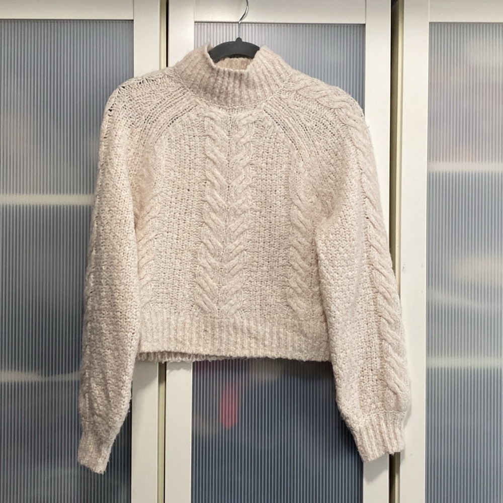 Aritzia Set Mock Neck Cropped Sweater Pleated Elastic Waist  Skirt Size XXS - Picture 7 of 15